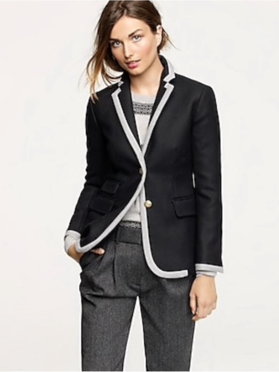 J. Crew Jackets & Blazers - J. Crew Black Blazer with Cream Trim